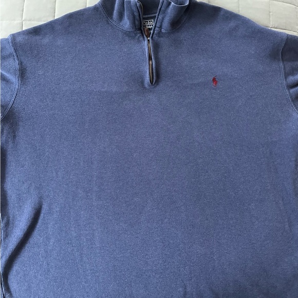 POLO by Ralph Lauren 1/4 Zip Pullover Navy Sweater Top Size 2XL Big - Picture 5 of 13